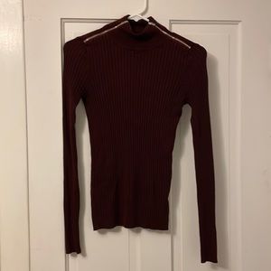 Ribbed Mock Neck